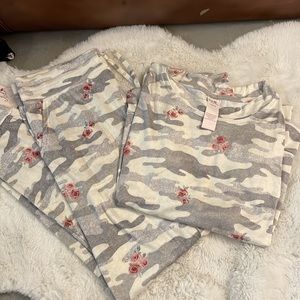 secret treasures rose camo pajama set